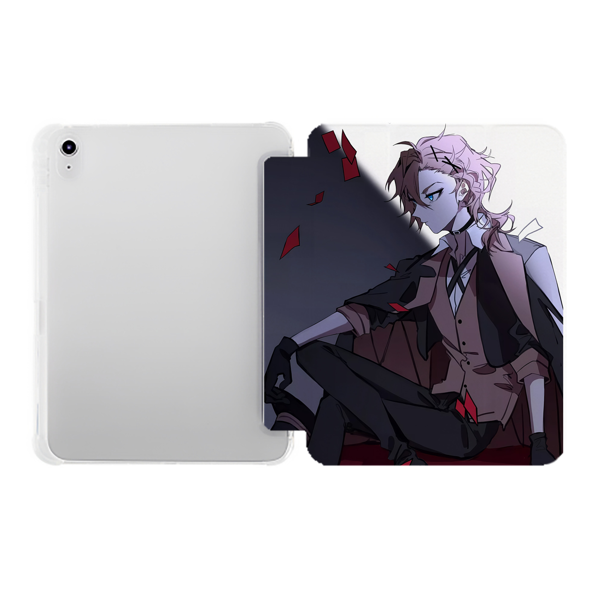 （画像用） 文豪ストレイドッグス Bungo Stray Dogs IPad ケース ペン収納付き 三つ折りスタンド PUレザー×シリコン 対応機種9.5/10.5/10.9インチ